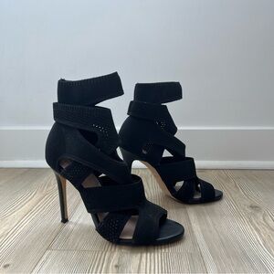 Strappy Knit Black Stilettos